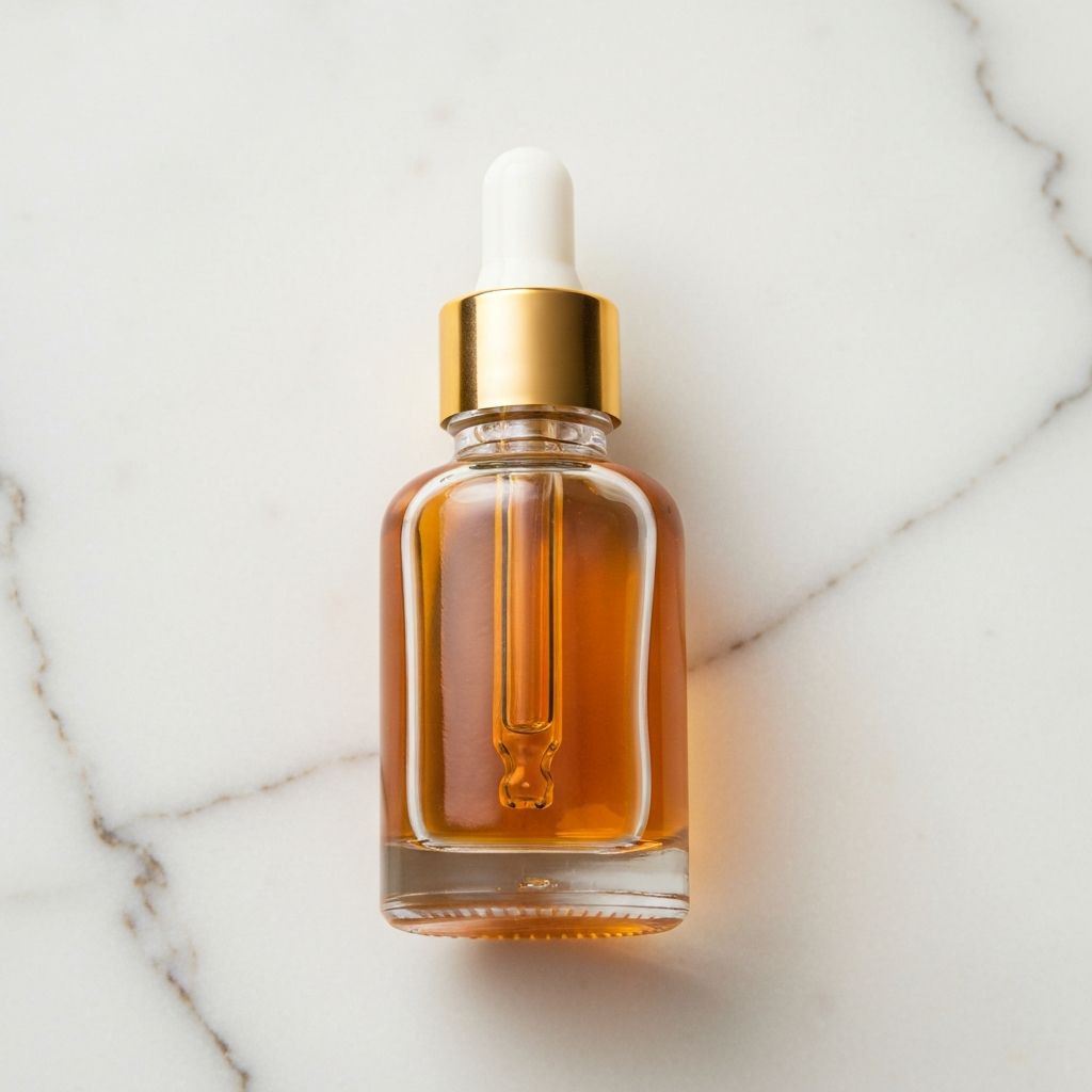 Natural oils in glass bottles for hair regrowth