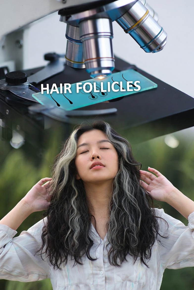 Natural oils in glass bottles for hair regrowth