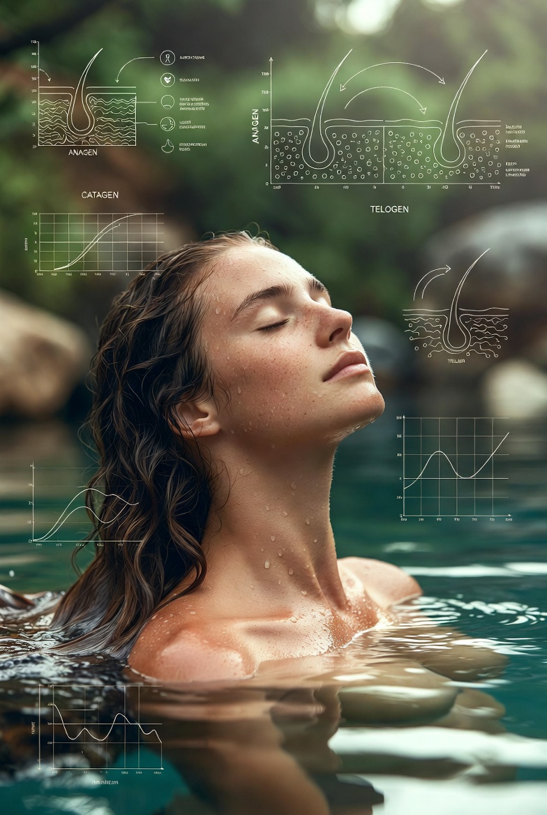 Man examining hair loss in mirror, representing male pattern baldness concerns